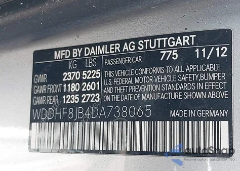 2013 Mercedes-Benz E 350 4Matic из США, поврежденный, VIN WDDHF8JB4DA738065